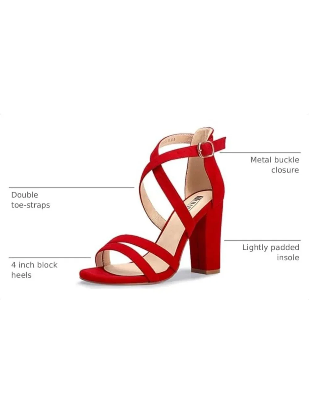Strappy Chunky Heels - High Open Toe Ankle Strap Sandals for Stylish Comfort